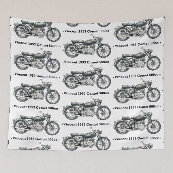 Item preview, Classic Motorbike  - Vincent 1953 Comet - 500cc, Illustrated Tribute designed and sold by FoleyPottery.