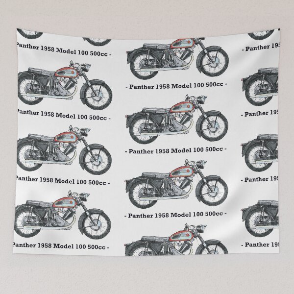 Item preview, Classic Motorbike - Panther 1958 - Model 100 - 500cc, Illustrated Tribute designed and sold by FoleyPottery.