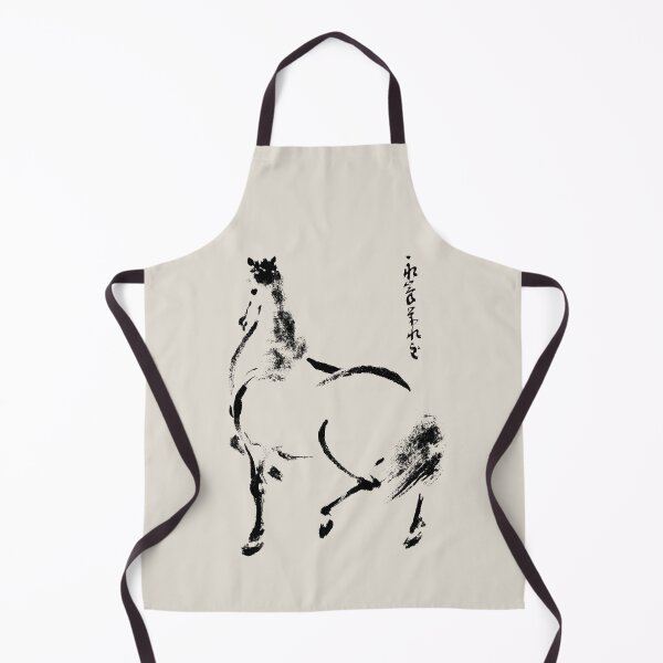 Item preview, Japanese Horse In Black Ink Simple line Illustration designed and sold by TrulyEpoque.