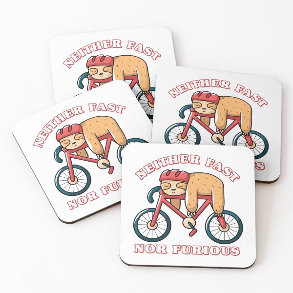 Item preview, Neither Fast Nor Furiious - Cute Cycling Sloth designed and sold by PinkDonutTees.