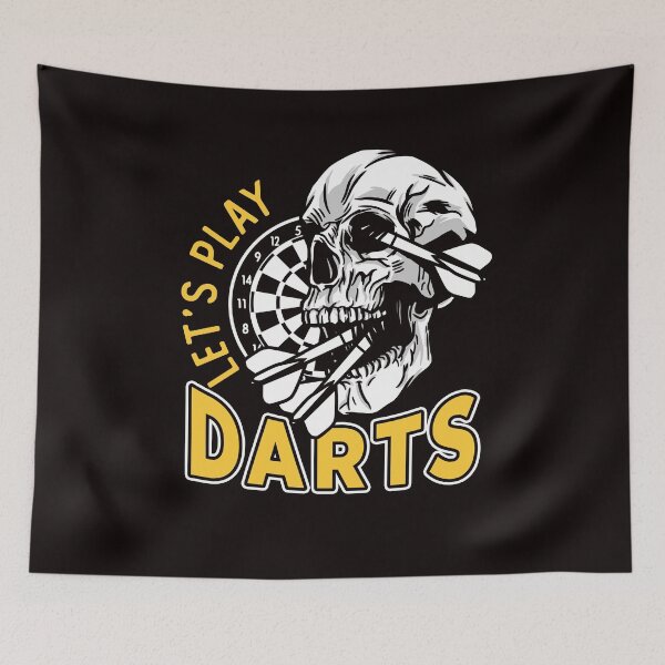 Item preview, Lets Play Darts Skull Dartboard Arrow Dart Player Team Aim designed and sold by TomGiantDesigns.
