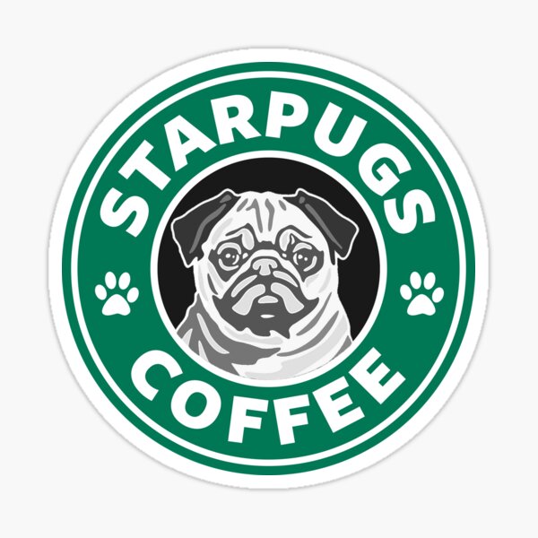 Star Pugs Coffee - Starbucks Sticker