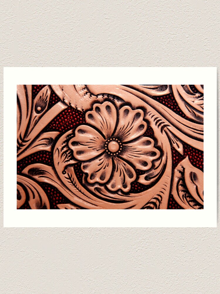 Tooled Leather Flower  Art Print for Sale by Dana Burke