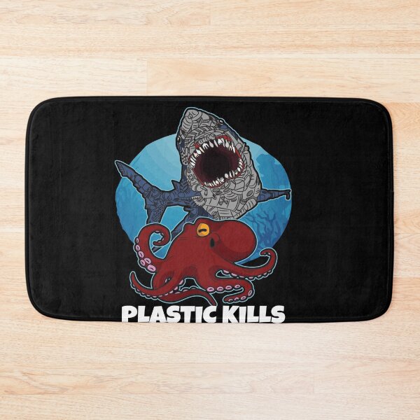 Item preview, Plastic Kills Garbage Shark Octopus Ocean Polution designed and sold by Moonpie90.