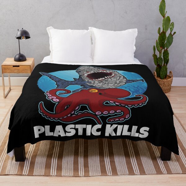 Item preview, Plastic Kills Garbage Shark Octopus Ocean Polution designed and sold by Moonpie90.