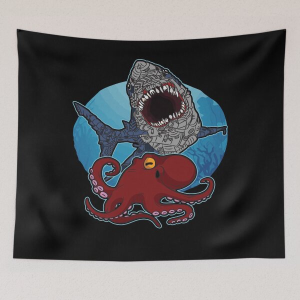Artikelvorschau, Plastic Kills Garbage Shark Octopus Ocean Polution entworfen und verkauft von Moonpie90.