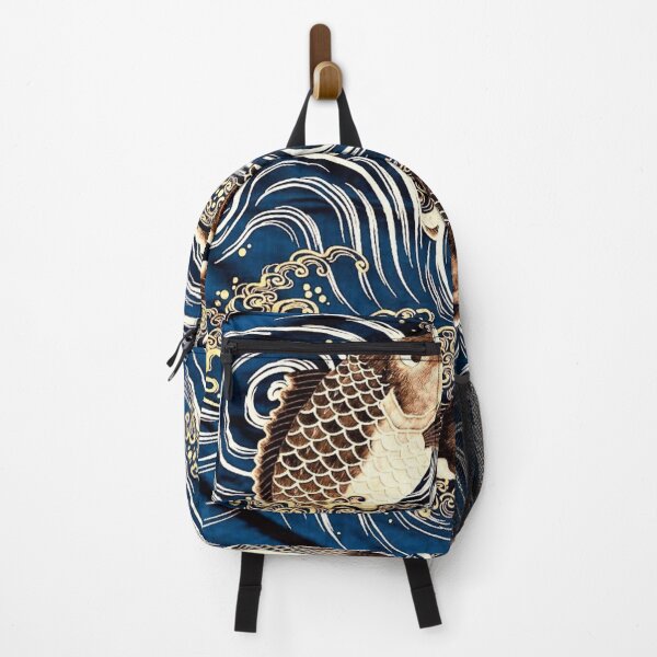 Item preview, brown carp and blue water- japanese art designed and sold by 1andydesign.