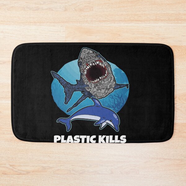 Item preview, Plastic Kills Garbage Shark Dolphin Ocean Polution designed and sold by Moonpie90.