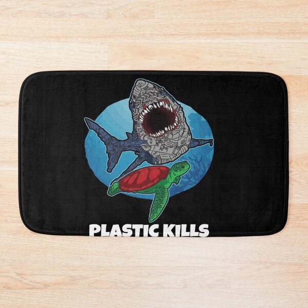 Item preview, Plastic Kills Seaturtle Eaten by Garbage Shark designed and sold by Moonpie90.