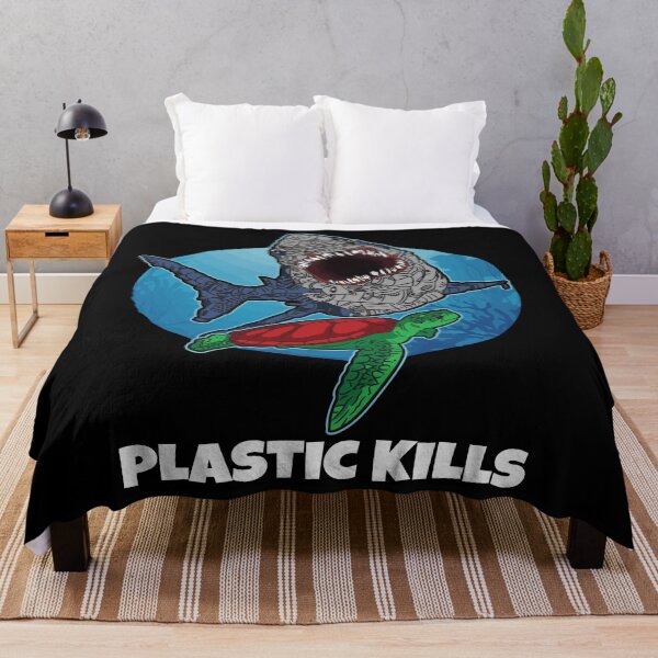 Item preview, Plastic Kills Seaturtle Eaten by Garbage Shark designed and sold by Moonpie90.