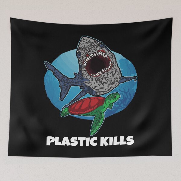Artikelvorschau, Plastic Kills Seaturtle Eaten by Garbage Shark entworfen und verkauft von Moonpie90.