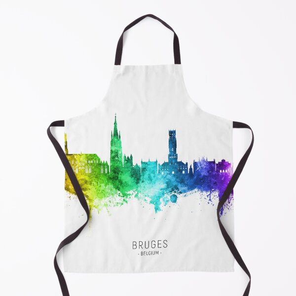 Aperçu de l'œuvre Bruges Belgium Skyline créée et vendue par ArtPrints.