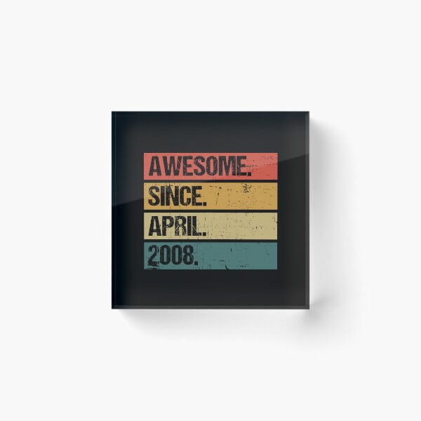 Item preview, 14th Birthday Gift: Awesome Since April 2008, Retro 2008 April Birthday designed and sold by AMINE  ★★★★★.