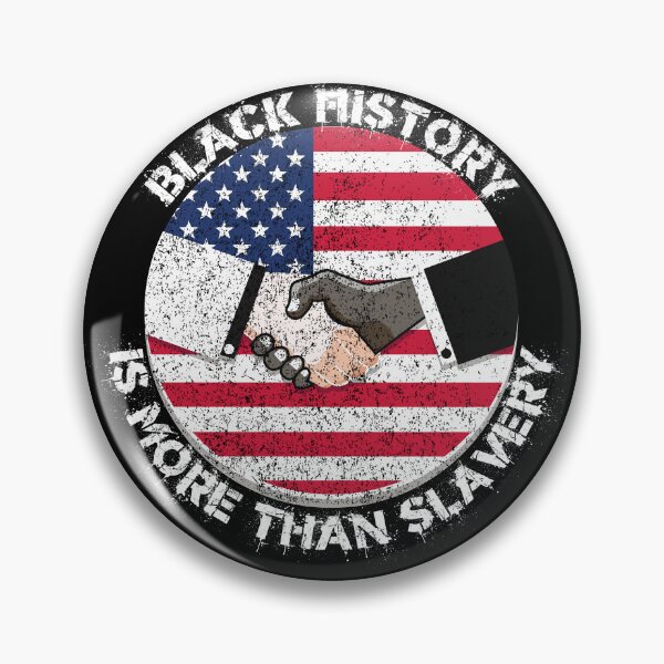 Item preview, Black History Is More Than Slavery Shaking Hands Grunge American Flag Circle in Black designed and sold by LuckyKermit.