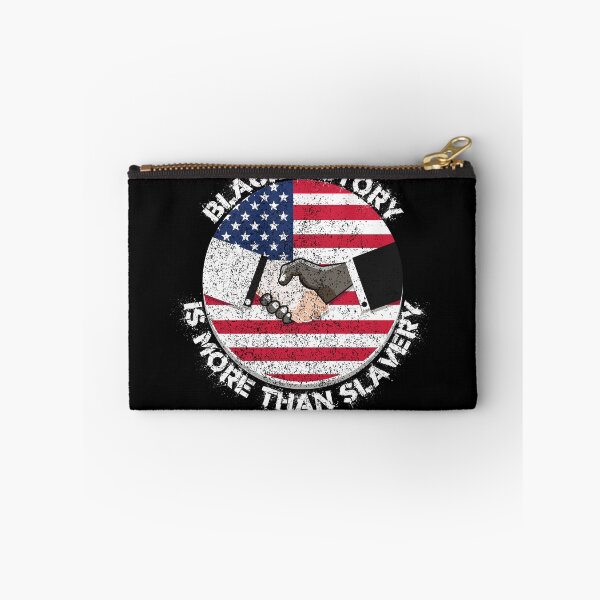 Item preview, Black History Is More Than Slavery Shaking Hands Grunge American Flag Circle in Black designed and sold by LuckyKermit.