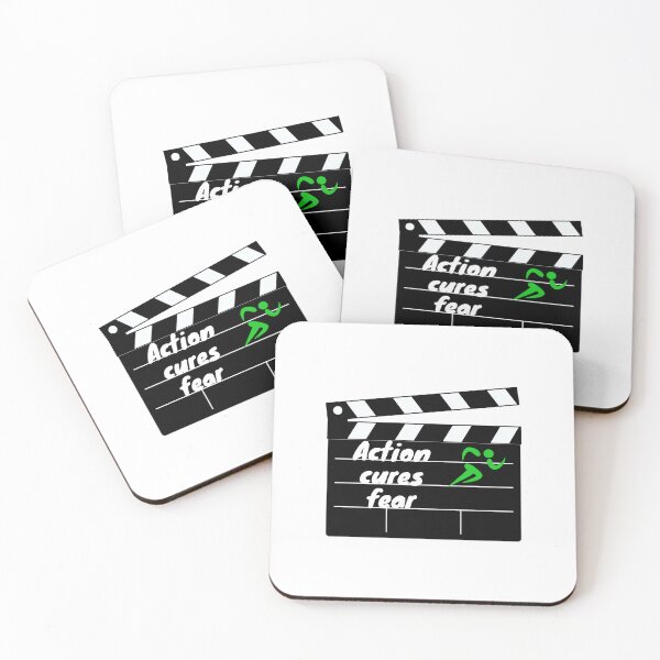 Item preview, Action cures fear - Action quotes motivational designed and sold by DigitalArtTrend.