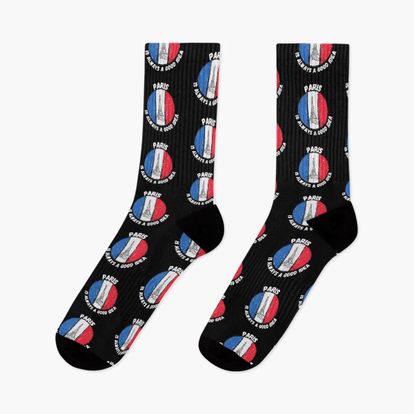 Item preview, Paris Is Always A Good Idea Eiffel Tower France Flag Colors Grunge Effect In Black designed and sold by LuckyKermit.