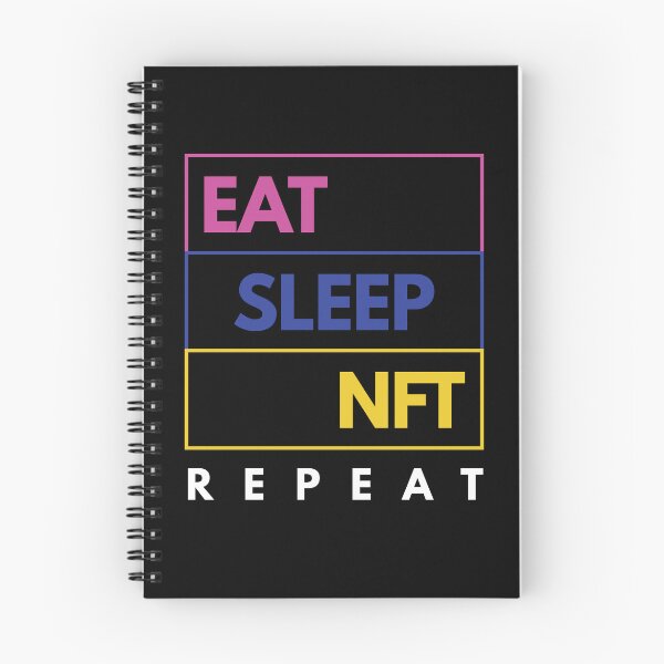 Item preview, Eat sleep NFT repeat -colourful design designed and sold by happyrays.