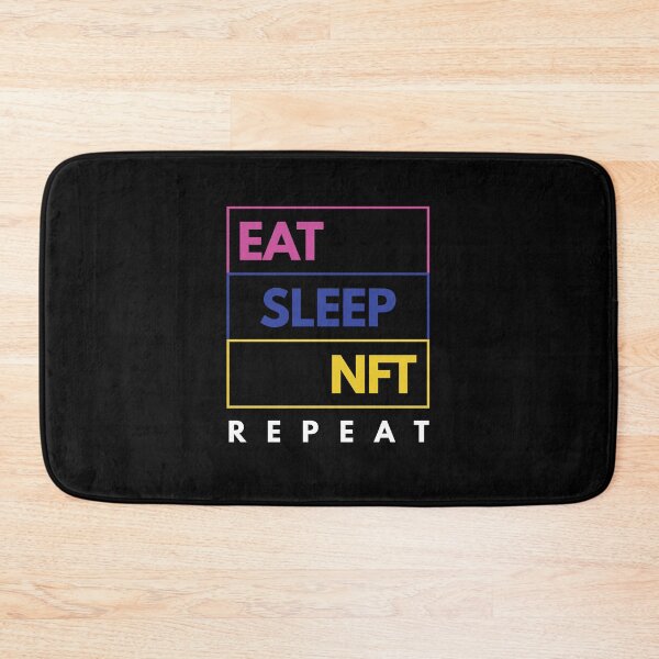 Item preview, Eat sleep NFT repeat -colourful design designed and sold by happyrays.