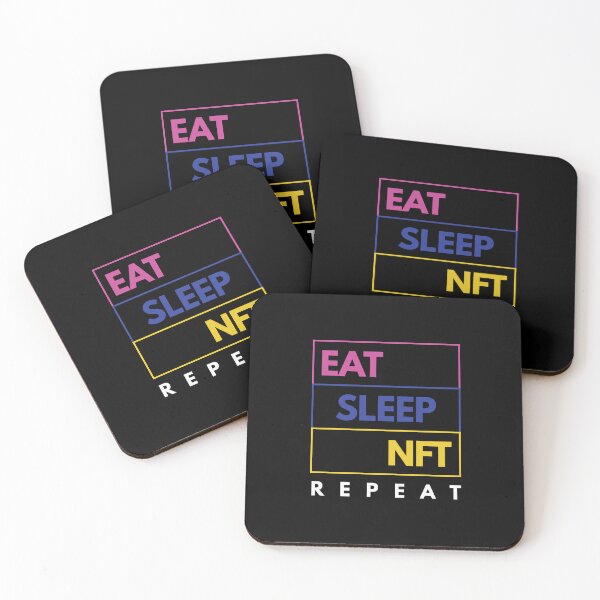 Item preview, Eat sleep NFT repeat -colourful design designed and sold by happyrays.