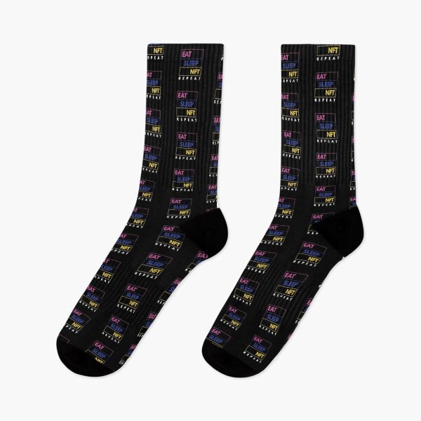 Item preview, Eat sleep NFT repeat -colourful design designed and sold by happyrays.
