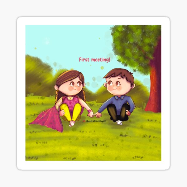 Item preview, First Meeting- Happy Valentines Day designed and sold by Divya Chawhan.