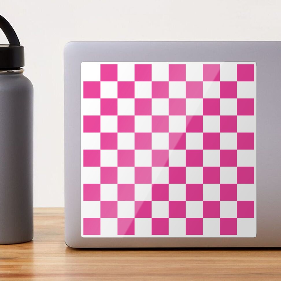 Checkered (Pink & White Pattern) Water Bottle