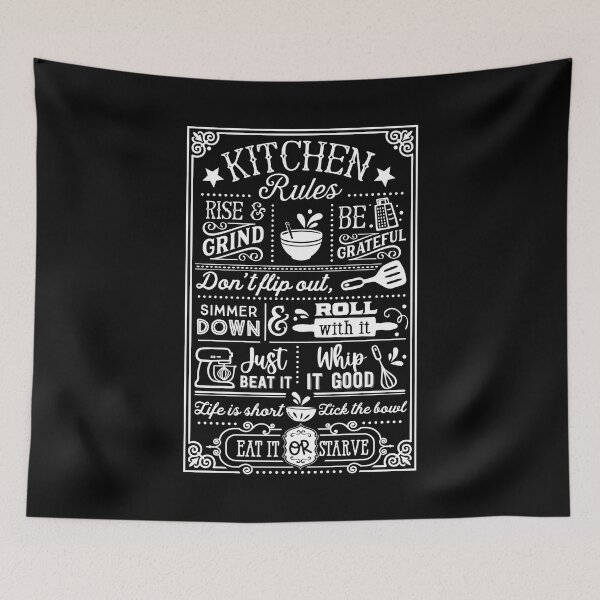 Item preview, Funny Kitchen Rules List designed and sold by FunnyHomeQuotes.