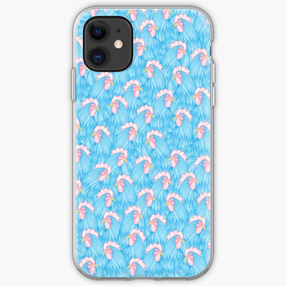 Diurnal (Pattern of Blue Rooster) iPhone Case & Cover