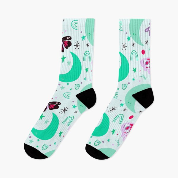 Item preview, Moths and Moons - Green & Pink designed and sold by AnArielleShop.