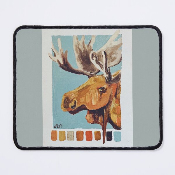 Item preview, moose mini oil painting designed and sold by sophunart.