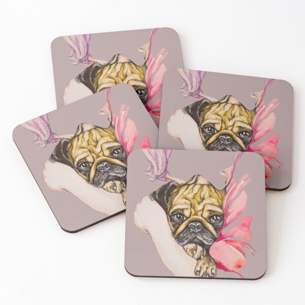 Item preview, Watercolor Pug Painting design designed and sold by NevyanaArt.