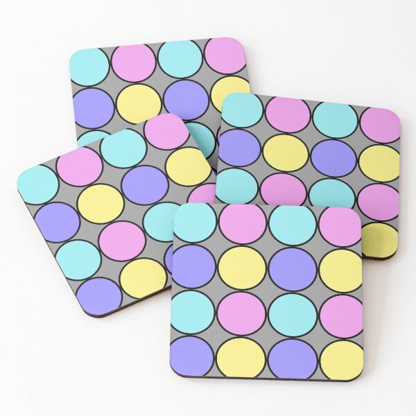 Item preview, Circles Pattern, pink, purple, blue, yellow, grey, gray, black designed and sold by RLWphoto.