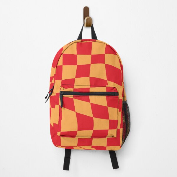 Vista previa del artículo con la obra «Patrón a cuadros deformado (rojo/naranja)», diseñado y vendido por Design Minds Boutique.