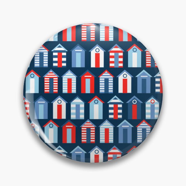 Item preview, Beach huts on Navy designed and sold by emmaheeson.