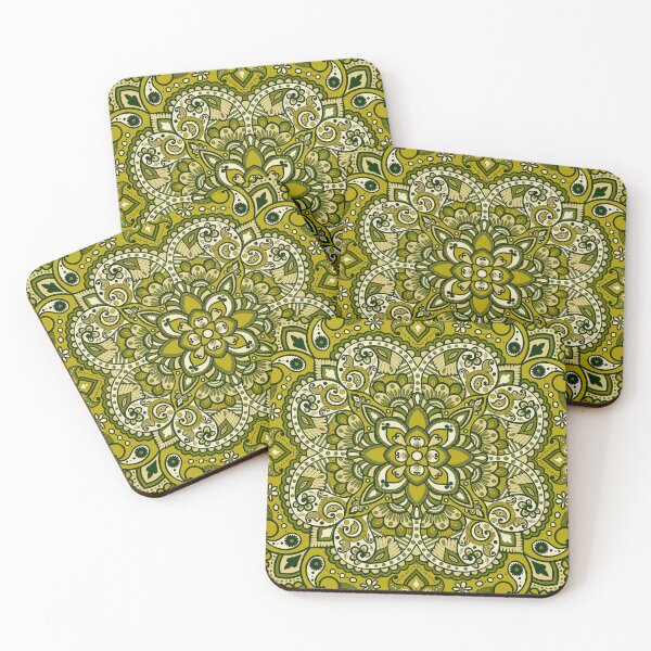 Item preview, Floral Mandala Repeat Pattern - Dirty Gold designed and sold by SemDesigns1.