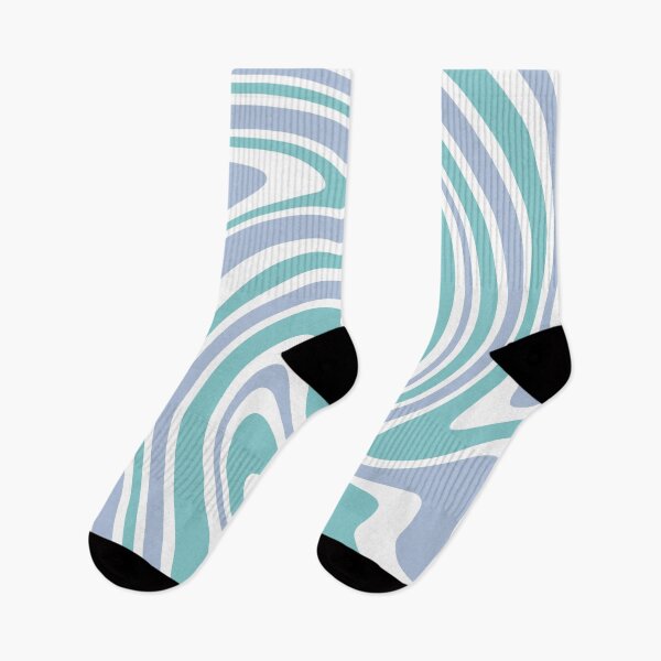 Item preview, Retro 70s Abstract Swirl Blue Wavy Ocean Pattern designed and sold by trajeado14.