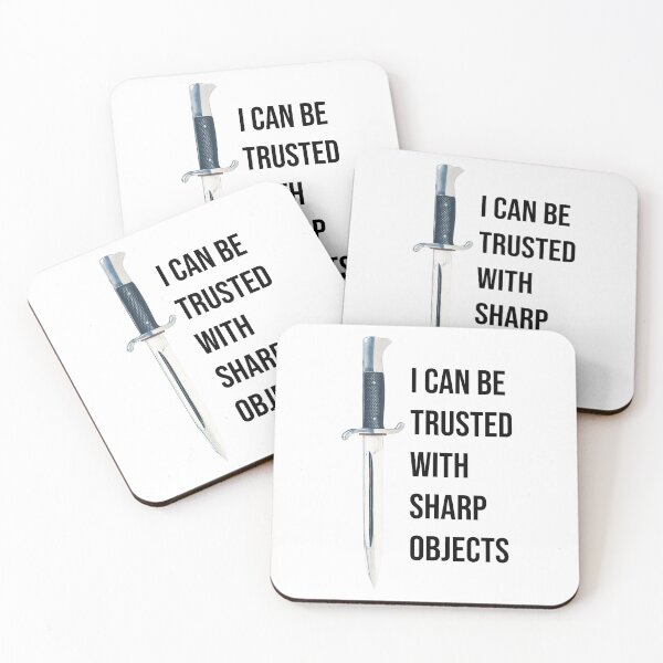 Item preview, i can be trusted with sharp objects  designed and sold by PrintsyGal.