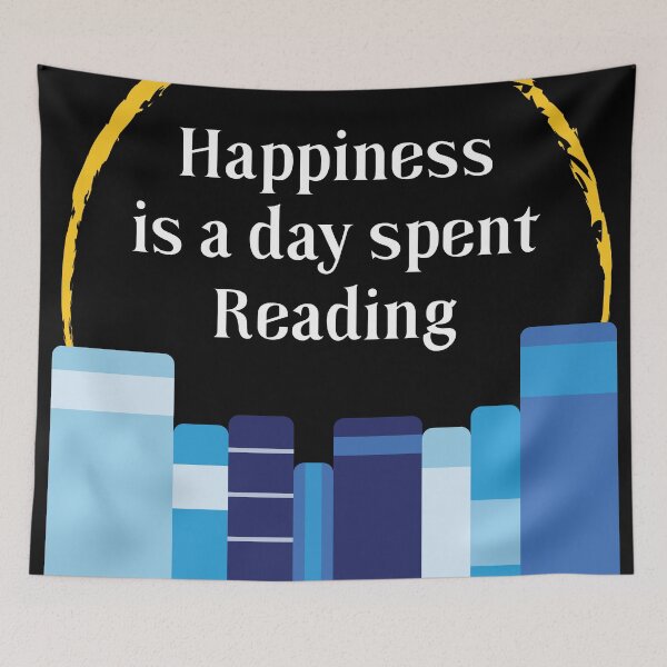 Item preview, Happiness is a Day Spent Reading | Blue | Black designed and sold by Wintre2.