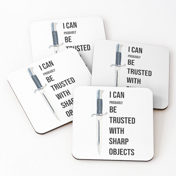 Item preview, i can probably be trusted with sharp objects joke designed and sold by PrintsyGal.