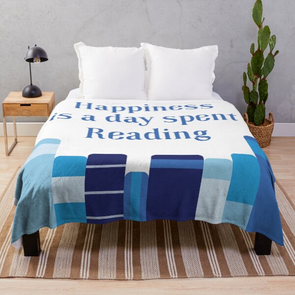 Item preview, Happiness is a Day Spent Reading | Blue | White designed and sold by Wintre2.