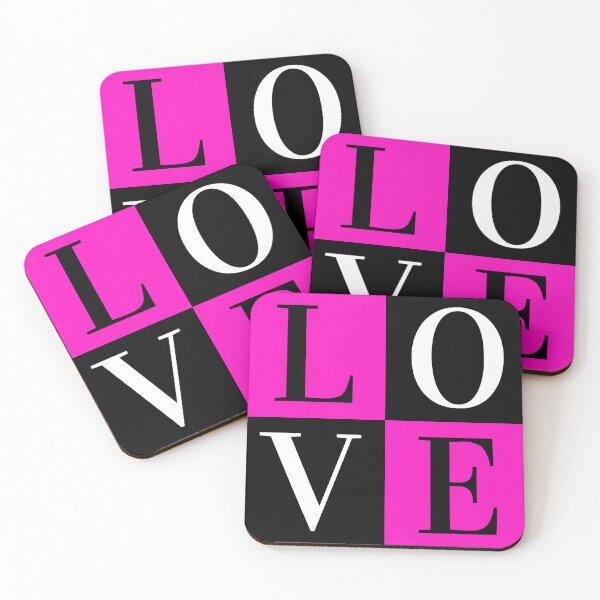 Item preview, Love Chequered Pink and Black Typography Pattern  designed and sold by Einstein12345.