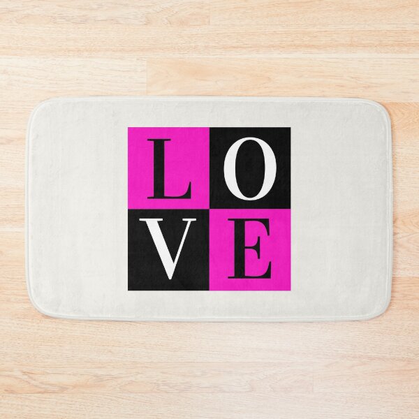 Item preview, Love Chequered Pink and Black Typography Pattern  designed and sold by Einstein12345.