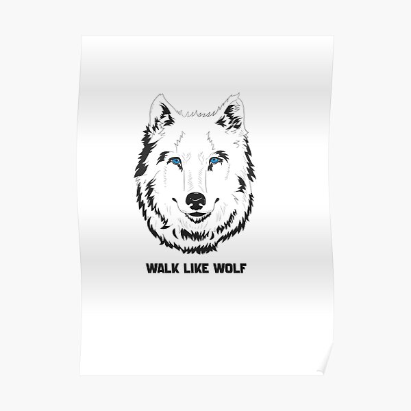 "black wolf with blue eyes " Poster for Sale by aym20 Redbubble