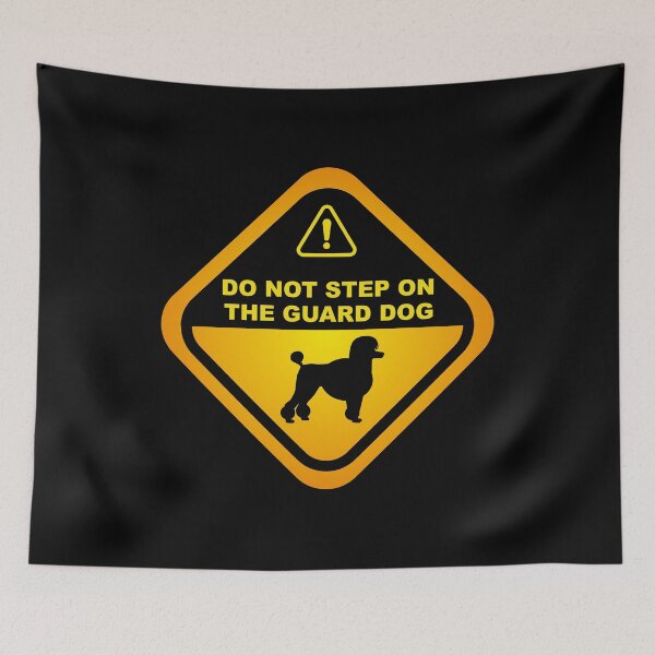 Item preview, Humorous Poodle  Guard Dog Warning, Poodle dog owners lovers, mom dad gift birthday idea graphic design, funny cute, fathers day designed and sold by Raiko-art.