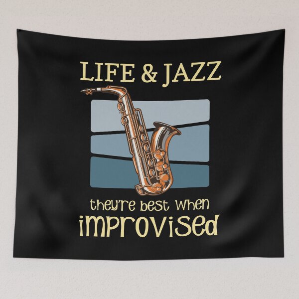 Item preview, Life And Jazz - Jazz Saxophone - Jazz Music Lover Quotes designed and sold by WIZECROW.