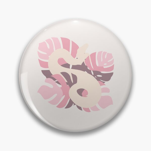 Artikelvorschau, Schlange in Pink Dreams Themenfarbe Monstera-Blättern entworfen und verkauft von Nerdynoods.