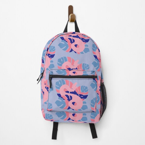 Item preview, Snake in Pink-Blue Fever Dream Themed Colour Monstera Leaves designed and sold by Nerdynoods.