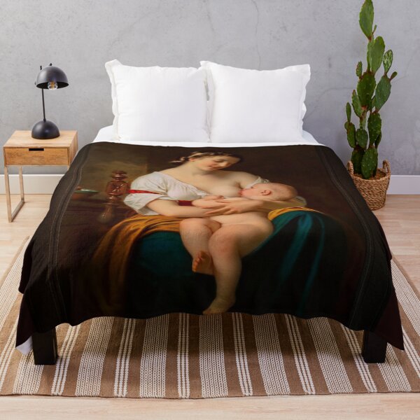Item preview, Young Mother Nursing Her Baby by Hugues Merle Remastered Xzendor7 Classical Art Old Masters Reproductions designed and sold by Xzendor7 Digital Art Creations.