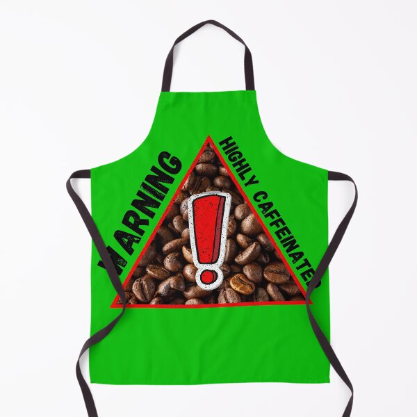 Item preview, Warning Highly Caffeinated Coffee Beans Triangle Warning Sign In Green designed and sold by LuckyKermit.